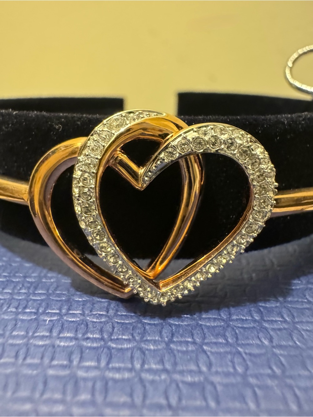 NWT Swarovski Dear Bangle Rose Gold Interlocking Heart Bracelet Box 5194838